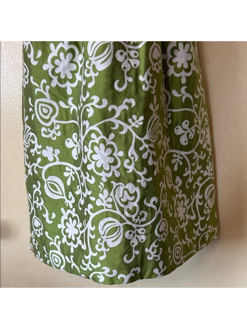 Ann Taylor Green and White Silk Floral Mini Dress size 8 - Picture 4 of 11